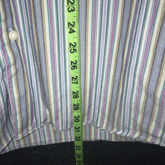 Alan Flusser Shirt Mens Medium Multicolor Striped Button Down‎ Collared Casual - Picture 9 of 9